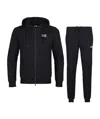 Ea7 Zip-up Tracksuit Set In Black