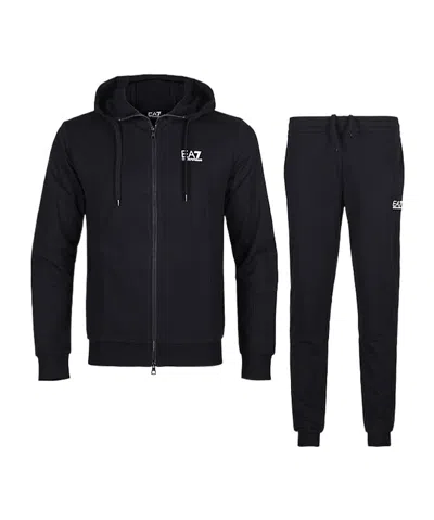 Ea7 Zip-up Tracksuit Set In Black