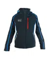 Ea7 Zipper Casual Jacket In Black