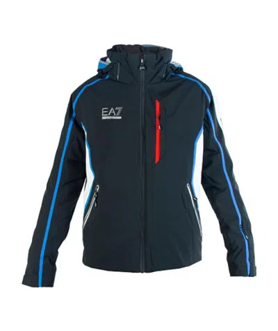 Ea7 Zipper Casual Jacket In Black