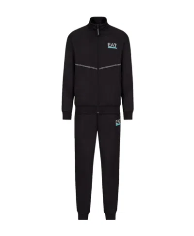 Ea7 Zipper Sweater And Trousers In Black