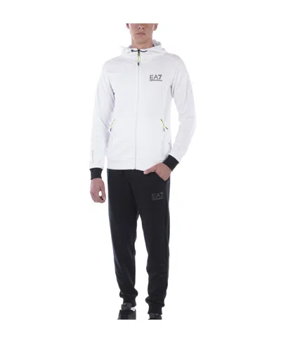 Ea7 Zipper Sweater And Trousers In White