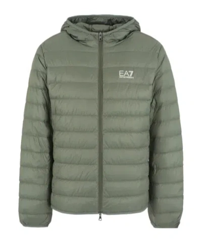 Ea7 Zippered Casual Jacket In Green