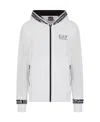 Ea7 Zippered Casual Jacket In White