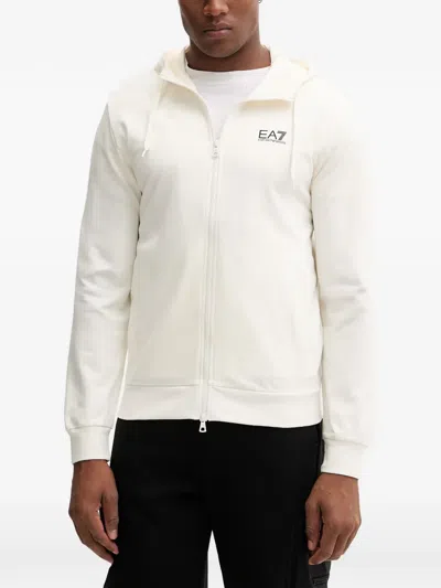 Ea7 Zip-up Hoodie In Black