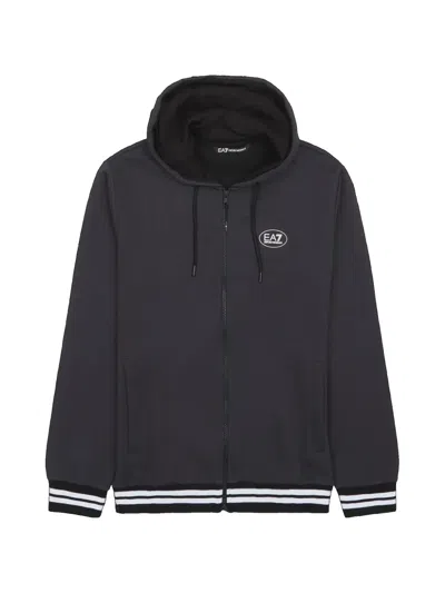 Ea7 Zip-up Hoodie In Blue