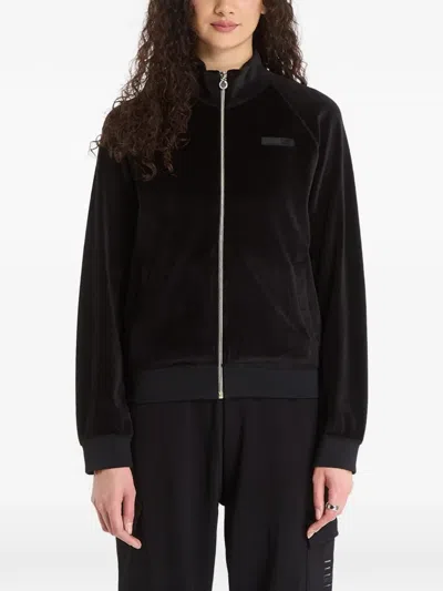Ea7 Zip-up Sweatshirt In Black