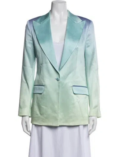 Pre-owned Each X Other Colorblock Pattern Blazer In Blue/green