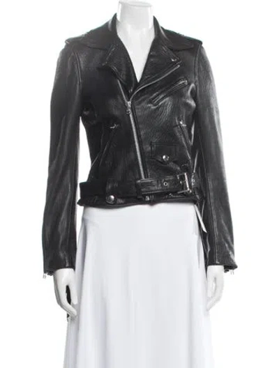 Pre-owned Each X Other Lamb Leather Biker Jacket In Black
