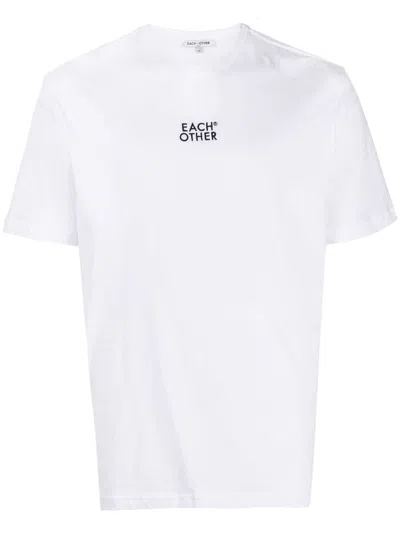 Each X Other Logo-embroidered Cotton T-shirt In White