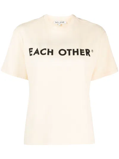 Each X Other Logo-print Cotton T-shirt In Yellow