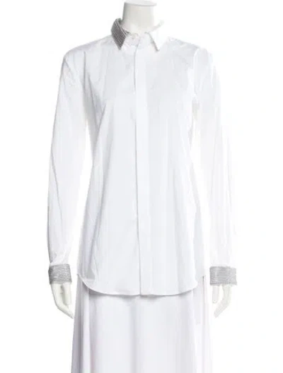 Pre-owned Each X Other Long Sleeve Button-up Top In White