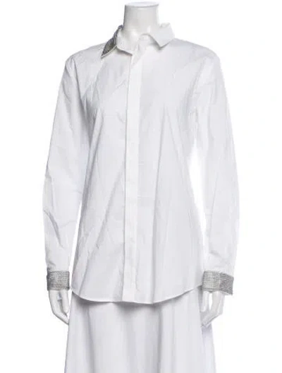 Pre-owned Each X Other Long Sleeve Button-up Top In White