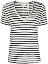 Each X Other Striped V-neck T-shirt In White