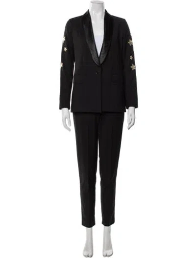 Pre-owned Each X Other Wool Embroidered Accent Pantsuit In Black