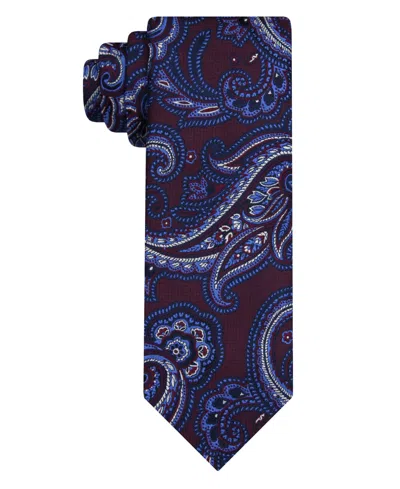 Eagle Van Heusen Men's Textured Paisley Classic Tie In Blue