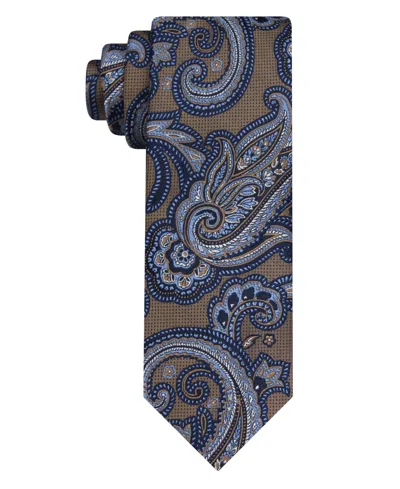 Eagle Van Heusen Men's Textured Paisley Classic Tie In Brown