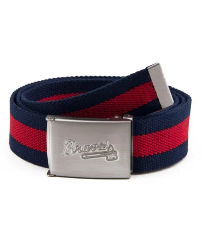 Eagles Wings Men's Atlanta Braves Fabric Belt In Navy,red