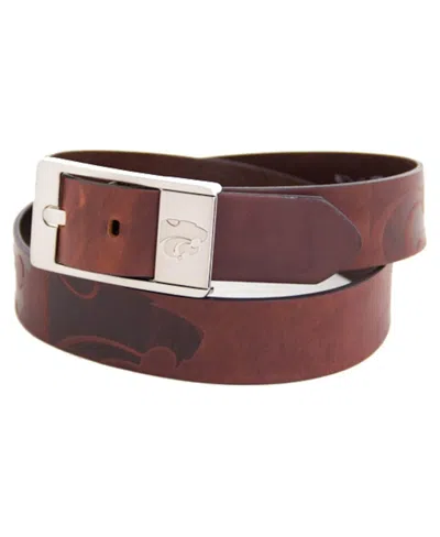 Eagles Wings Men's Kansas State Wildcats Brandish Leather Belt In Brown