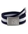 Eagles Wings Men's New York Yankees Fabric Belt In Black,gray