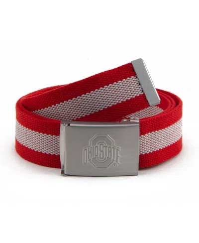 Eagles Wings Men's Ohio State Buckeyes Fabric Belt In Red