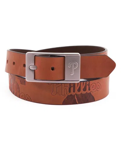 Eagles Wings Men's Philadelphia Phillies Brandish Leather Belt In Brown