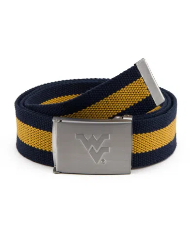 Eagles Wings Men's West Virginia Mountaineers Fabric Belt In Transparent