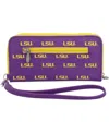 Eagles Wings Women's Lsu Tigers Zip-around Wristlet Wallet In Purple
