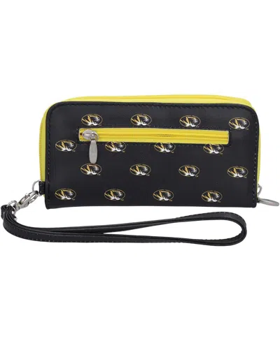 Eagles Wings Women's Missouri Tigers Zip-around Wristlet Wallet In Black