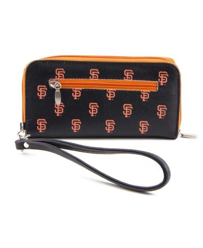 Eagles Wings Women's San Francisco Giants Zip-around Wristlet Wallet In Black