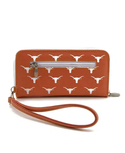 Eagles Wings Women's Texas Longhorns Zip-around Wristlet Wallet In Orange
