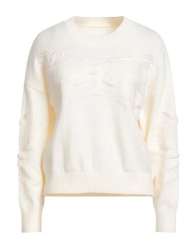 Eall.cz Eall. Cz Woman Sweater Cream Size L Acrylic, Polyester, Nylon