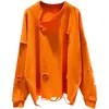Eam Women's Hallow Out Loose Sweatshirt In Orange Hole
