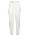 Ean 13 Woman Pants Cream Size 6 Cotton, Elastane In White