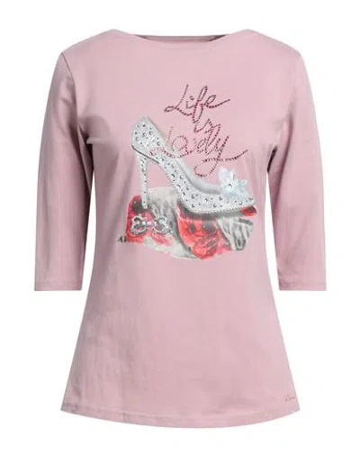 Ean 13 Woman T-shirt Antique Rose Size 14 Cotton, Elastane In Pink