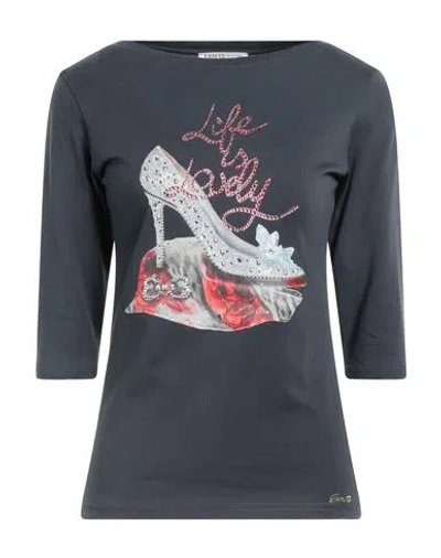 Ean 13 Woman T-shirt Lead Size 4 Cotton, Elastane In Grey