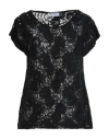 Ean 13 Woman Top Black Size 10 Viscose, Polyamide, Elastane In Black