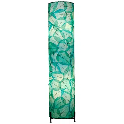 Eangee Banyan Sea Blue Banyan Leaves Uplight Table Lamp