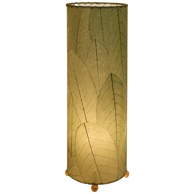 Eangee Cocoa Leaves Green Cylinder Table Lamp