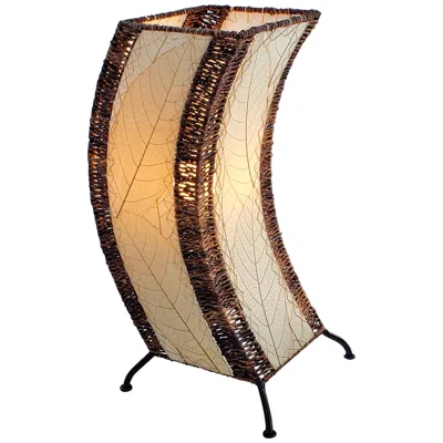 Eangee C-shape Natural Cocoa Leaves Uplight Table Lamp
