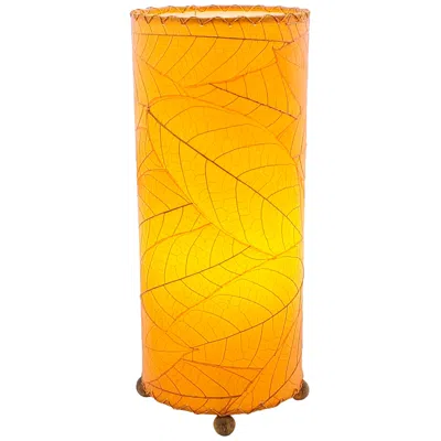 Eangee Cylinder Orange Cocoa Leaves Uplight Table Lamp