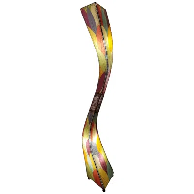 Eangee Flow 72" High Multi-color Cocoa Leaves Giant Tower Floor Lamp