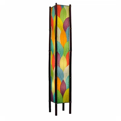 Eangee Fortune Tower Multicolor Cocoa Leaves 72" Floor Lamp