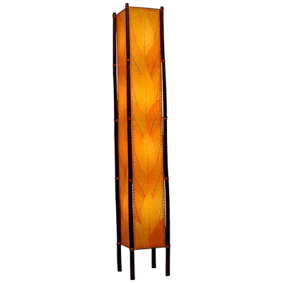 Eangee Fortune Tower Orange Cocoa Leaves 72" High Floor Lamp