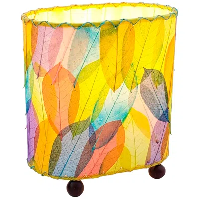 Eangee Guyabano 9" Multi-color Natural Cocoa Ceaf Accent Table Lamp