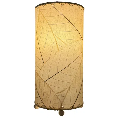 Eangee Home Design 12 Inch Cocoa Leaf Cylinder Table Lamp Natural