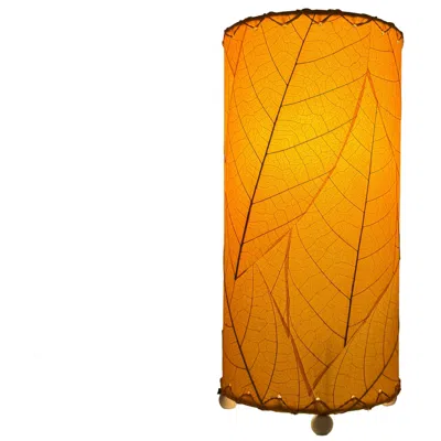 Eangee Home Design 12 Inch Cocoa Leaf Cylinder Table Lamp Orange