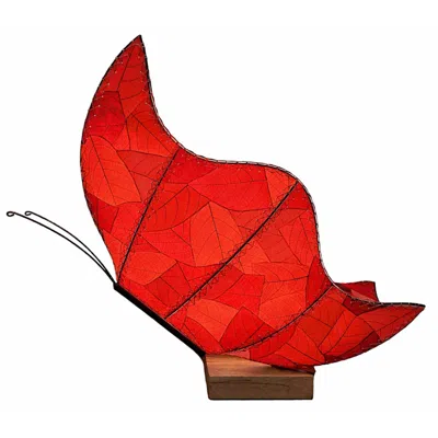 Eangee Home Design Butterfly Large Table Lamp Red