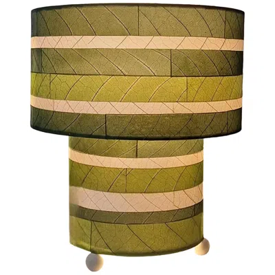 Eangee Home Design Striped Mushroom Table Lamp Green