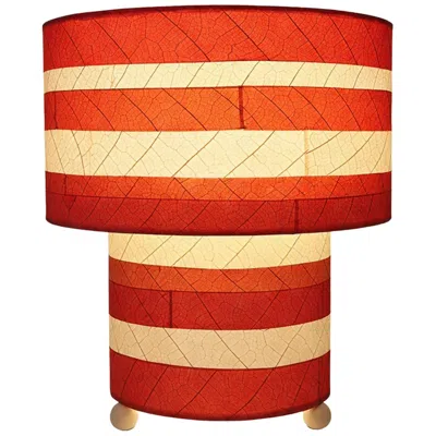 Eangee Home Design Striped Mushroom Table Lamp Red